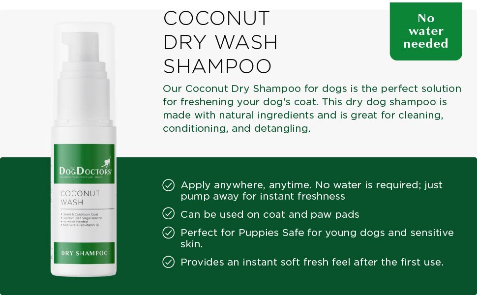Dry Shampoo for Dogs - Coconut Wash